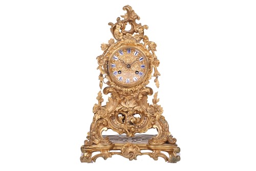 Lot 181 - A late 19th century French ormolu clock, with...