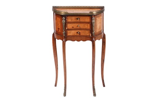 Lot 149 - A Louis XVI style burr elm veneered and...