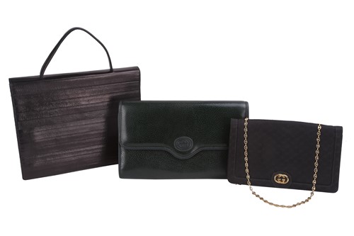 Lot 329 - Two Gucci bags and a Giorgio Armani handbag;...