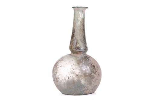 Lot 250 - A Roman glass bulbous flask with everted rim,...