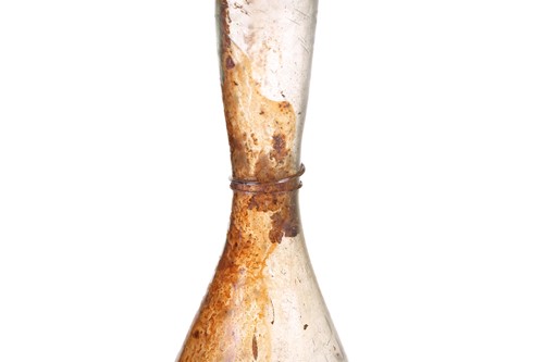 Lot 257 - A Roman glass inverted baluster form flask...
