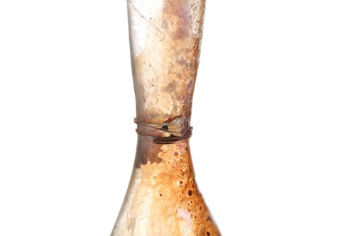 Lot 257 - A Roman glass inverted baluster form flask...