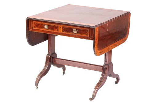 Lot 142 - A Sheraton period satinwood crossbanded...