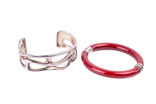Lot 110 - Tiffany & Co. - two bracelets; the first...