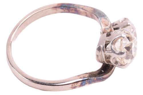 Lot 198 - A diamond two stone cross-over ring, set with...