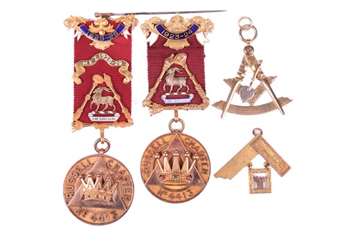 Lot 270 - A 9ct gold Masonic Past Zerubbabel Jewel for...