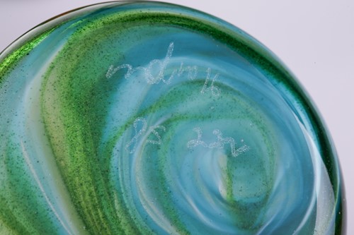 Lot 253 - A large Mdina glass lollipop shape Agape vase,...