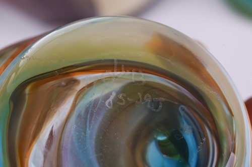 Lot 253 - A large Mdina glass lollipop shape Agape vase,...