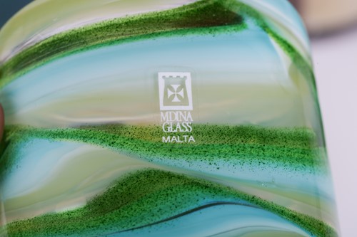 Lot 253 - A large Mdina glass lollipop shape Agape vase,...