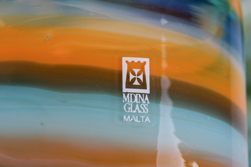 Lot 253 - A large Mdina glass lollipop shape Agape vase,...