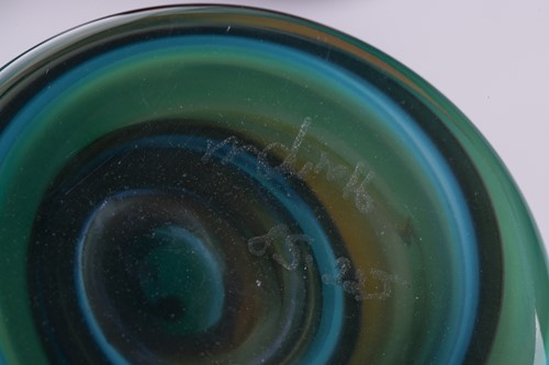 Lot 253 - A large Mdina glass lollipop shape Agape vase,...