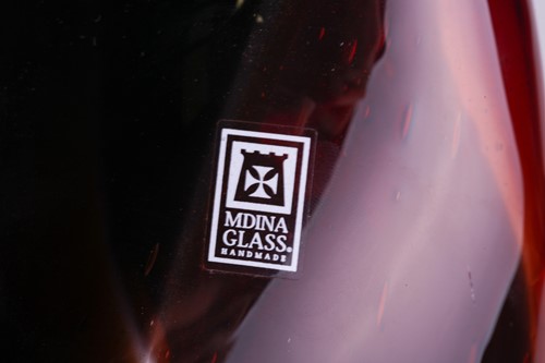 Lot 253 - A large Mdina glass lollipop shape Agape vase,...