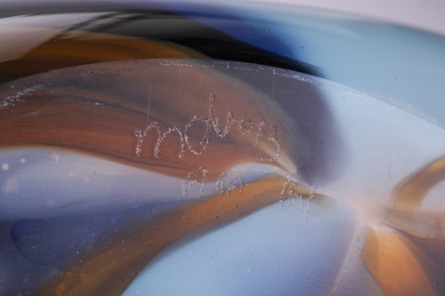 Lot 253 - A large Mdina glass lollipop shape Agape vase,...