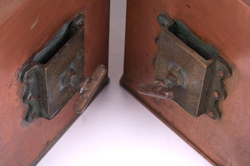 Lot 321 - Pair of copper ship's copper quadrant form...