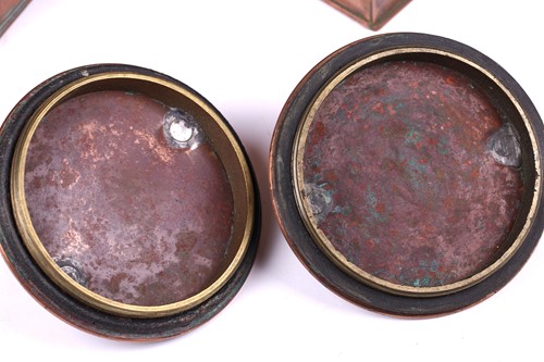 Lot 321 - Pair of copper ship's copper quadrant form...