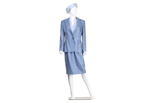 Lot 90 - Bruce Oldfield; a couture linen and silk two...