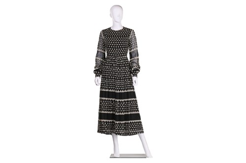 Lot 103 - Christian Dior; a black and embroidered long...