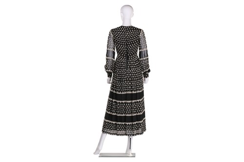 Lot 103 - Christian Dior; a black and embroidered long...