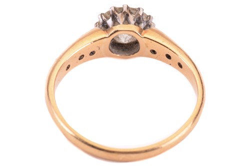 Lot 103 - Single stone diamond ring, to yellow gold...