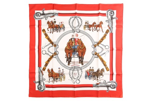 Lot 129 - Hermès - 'Équipages (The Crew)' silk square...