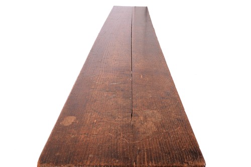 Lot 135 - A long oak college/mess hall form stool, late...