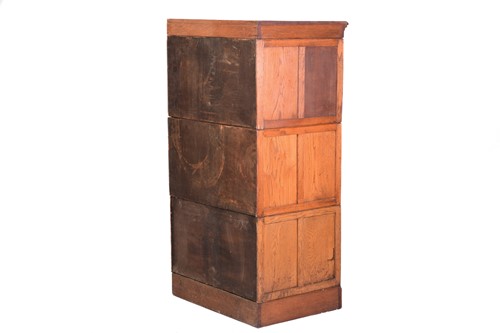 Lot 145 - An "ADDRESSOGRAPH" modular oak flight of...