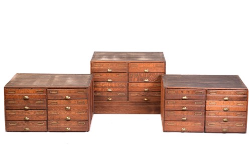 Lot 145 - An "ADDRESSOGRAPH" modular oak flight of...