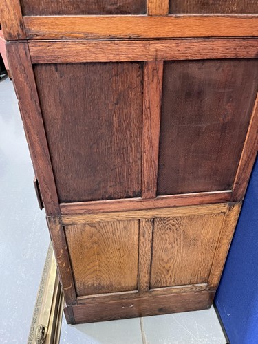 Lot 145 - An "ADDRESSOGRAPH" modular oak flight of...