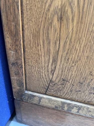 Lot 145 - An "ADDRESSOGRAPH" modular oak flight of...