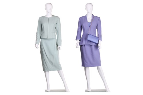 Lot 92 - Two sets of two-piece suits; the lilac Bruce...