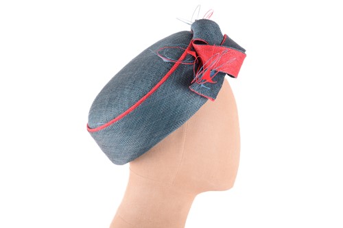 Lot 115 - A teal green Philip Somerville pillbox hat...