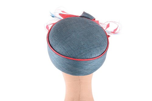 Lot 115 - A teal green Philip Somerville pillbox hat...