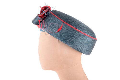Lot 115 - A teal green Philip Somerville pillbox hat...