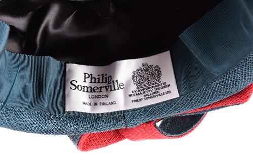 Lot 115 - A teal green Philip Somerville pillbox hat...