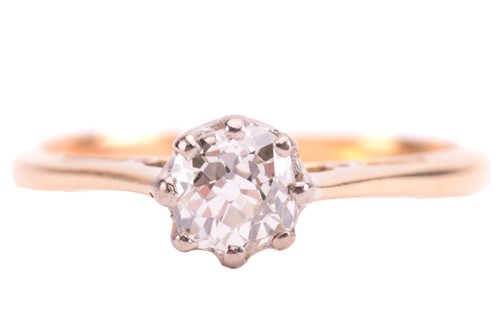 Lot 180 - A diamond solitaire ring set with an old cut...