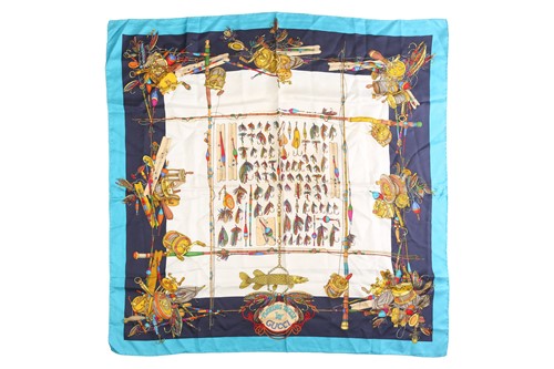 Lot 132 - Gucci - 'Fishing Tackle' silk square scarf,...