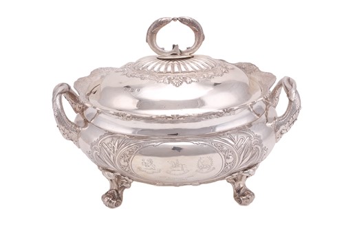 Lot 573 - An unusual Victorian Scottish soup tureen and...