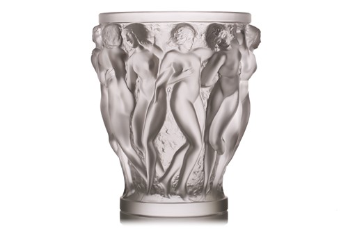 Lot 302 - A Lalique 'Bacchantes' frosted glass vase,...