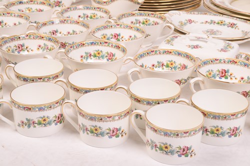 Lot 287 - Set of Coalport ‘Ming Rose’ dinnerware, seats...