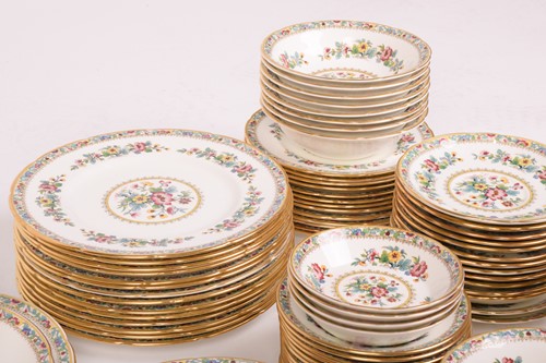 Lot 287 - Set of Coalport ‘Ming Rose’ dinnerware, seats...