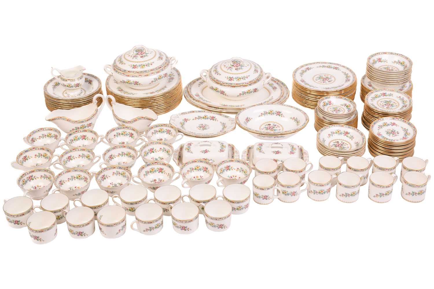 Lot 287 - Set of Coalport ‘Ming Rose’ dinnerware, seats...