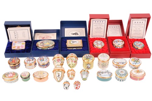 Lot 242 - A collection of Halcyon Days enamel boxes,...