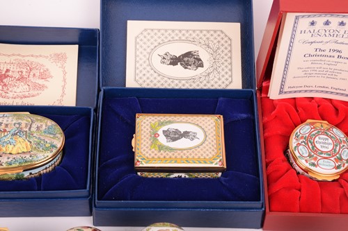 Lot 242 - A collection of Halcyon Days enamel boxes,...