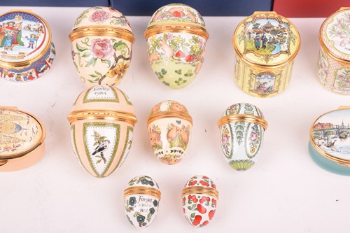 Lot 242 - A collection of Halcyon Days enamel boxes,...