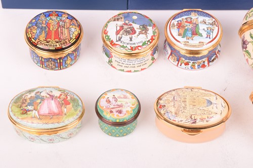 Lot 242 - A collection of Halcyon Days enamel boxes,...