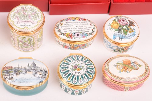 Lot 242 - A collection of Halcyon Days enamel boxes,...