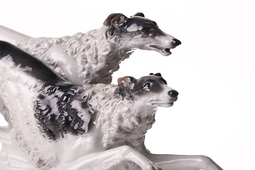 Lot 95 - A Rosenthal porcelain figure of two Borzoi...