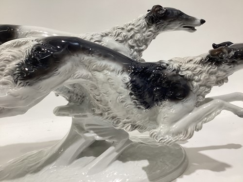 Lot 95 - A Rosenthal porcelain figure of two Borzoi...
