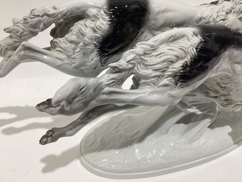 Lot 95 - A Rosenthal porcelain figure of two Borzoi...