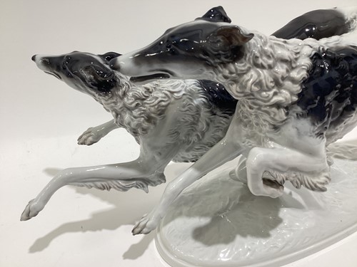 Lot 95 - A Rosenthal porcelain figure of two Borzoi...